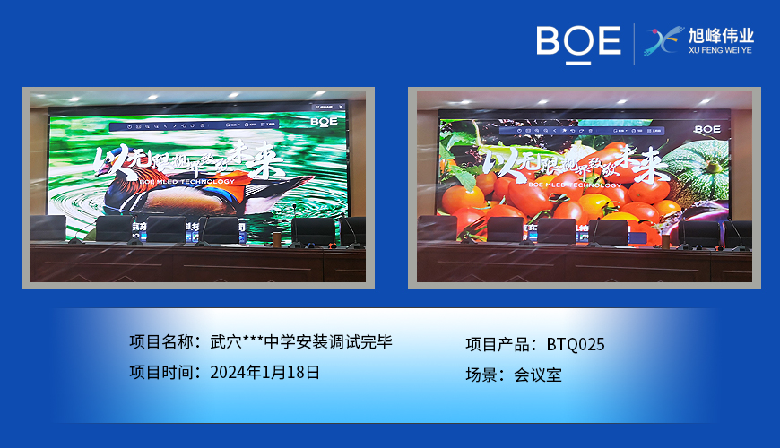 潛江武穴***中學(xué)會(huì)議室BTQ025安裝調(diào)試完畢